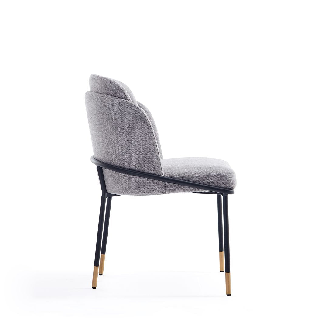 Manhattan Comfort Flor Fabric Gray Dining Chair In A Set Of 2