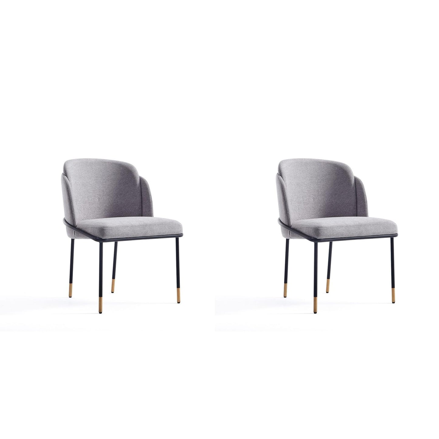 Manhattan Comfort Flor Fabric Gray Dining Chair In A Set Of 2
