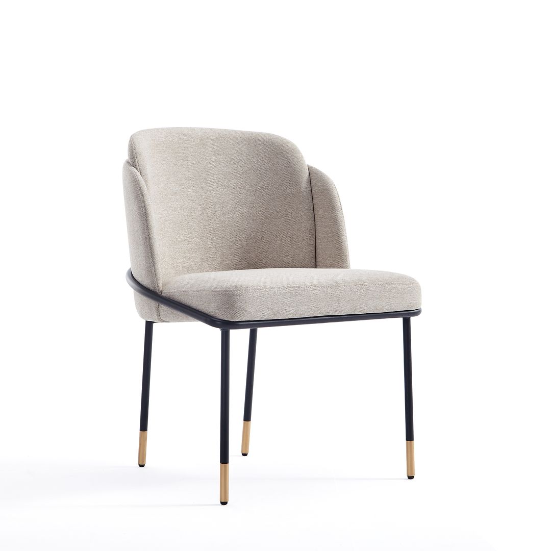 Manhattan Comfort Flor Fabric Wheat Dining Chair In A Set Of 2