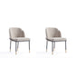 Manhattan Comfort Flor Fabric Wheat Dining Chair In A Set Of 2