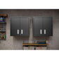 Manhattan Comfort Fortress 30" Charcoal Gray Floating Textured Metal Garage Cabinets With Adjustable Shelves In A Set Of 2