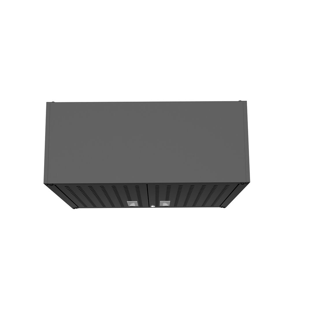 Manhattan Comfort Fortress 30" Charcoal Gray Floating Textured Metal Garage Cabinets With Adjustable Shelves In A Set Of 2