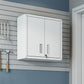 Manhattan Comfort Fortress 30" Floating Textured Metal Garage Cabinet With Adjustable Shelves In White