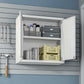 Manhattan Comfort Fortress 30" Floating Textured Metal Garage Cabinet With Adjustable Shelves In White