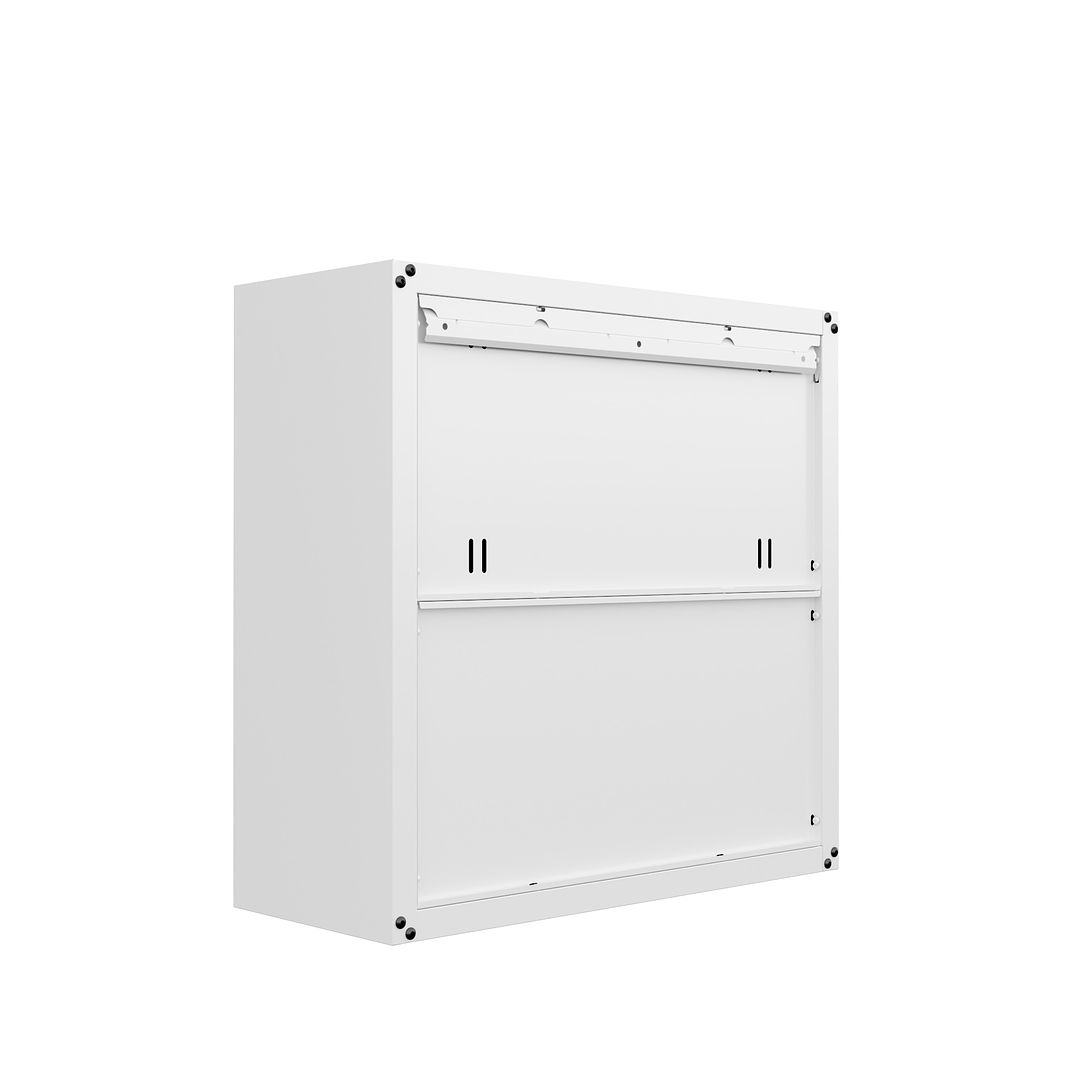 Manhattan Comfort Fortress 30" Floating Textured Metal Garage Cabinet With Adjustable Shelves In White