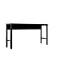 Manhattan Comfort Fortress 72" Natural Wood & Steel Garage Table In Charcoal Gray