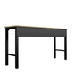 Manhattan Comfort Fortress 72" Natural Wood & Steel Garage Table In Charcoal Gray