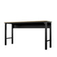 Manhattan Comfort Fortress 72" Natural Wood & Steel Garage Table In Charcoal Gray