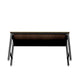 Manhattan Comfort Fortress 72" Natural Wood & Steel Garage Table In Charcoal Gray