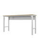 Manhattan Comfort Fortress 72" Natural Wood & Steel Garage Table In White