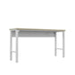 Manhattan Comfort Fortress 72" Natural Wood & Steel Garage Table In White