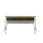 Manhattan Comfort Fortress 72" Natural Wood & Steel Garage Table In White