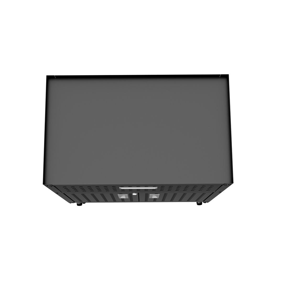 Manhattan Comfort Fortress Textured Metal 32" Garage Mobile Cabinet With 1 Full Extension Drawer & 2 Adjustable Shelves In Charcoal Gray