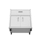 Manhattan Comfort Fortress Textured Metal 32" Garage Mobile Cabinet With 1 Full Extension Drawer & 2 Adjustable Shelves In White