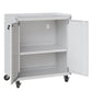 Manhattan Comfort Fortress Textured Metal 32" Garage Mobile Cabinet With 2 Adjustable Shelves In White