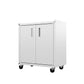 Manhattan Comfort Fortress Textured Metal 32" Garage Mobile Cabinet With 2 Adjustable Shelves In White