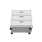 Manhattan Comfort Fortress Textured Metal 32" Garage Mobile Chest With 3 Full Extension Drawers In White