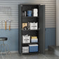 Manhattan Comfort Fortress Textured Metal 75" Garage Cabinet With 4 Adjustable Shelves In Charcoal Gray