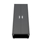 Manhattan Comfort Fortress Textured Metal 75" Garage Cabinet With 4 Adjustable Shelves In Charcoal Gray
