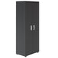Manhattan Comfort Fortress Textured Metal 75" Garage Cabinet With 4 Adjustable Shelves In Charcoal Gray