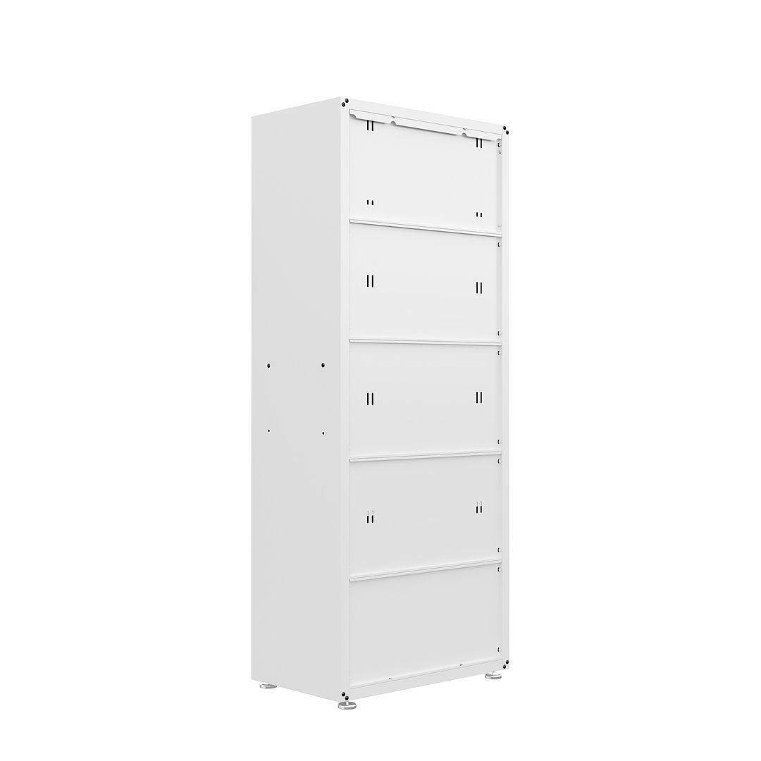 Manhattan Comfort Fortress Textured Metal 75" Garage Cabinet With 4 Adjustable Shelves In White