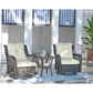Manhattan Comfort Fruttuo Swivel Steel Rattan 3-Piece Patio Conversation Set With Cushions In Cream