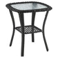 Manhattan Comfort Fruttuo Swivel Steel Rattan 3-Piece Patio Conversation Set With Cushions In Cream