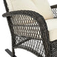 Manhattan Comfort Furttuo Steel Rattan Outdoor Rocking Chair With Cushions In Cream