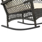 Manhattan Comfort Furttuo Steel Rattan Outdoor Rocking Chair With Cushions In Cream