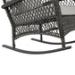 Manhattan Comfort Furttuo Steel Rattan Outdoor Rocking Chair With Cushions In Gray