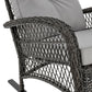 Manhattan Comfort Furttuo Steel Rattan Outdoor Rocking Chair With Cushions In Gray