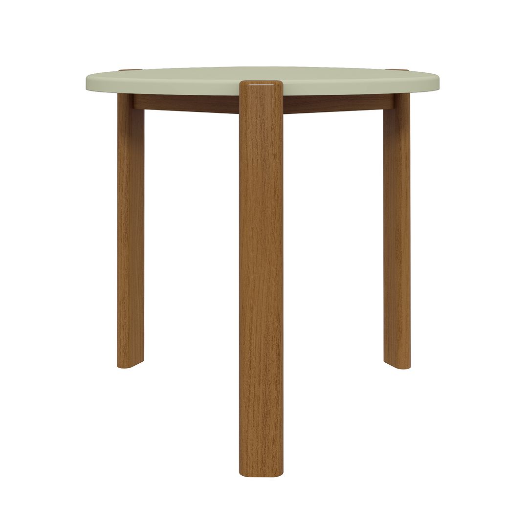 Manhattan Comfort Gales 18" Matte Pistachio Green End Table With Solid Wooden Legs
