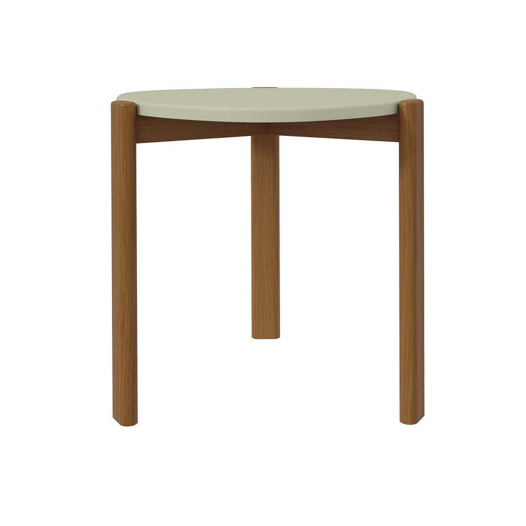 Manhattan Comfort Gales 18" Matte Pistachio Green End Table With Solid Wooden Legs