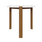 Manhattan Comfort Gales 18" Matte White End Table With Solid Wooden Legs