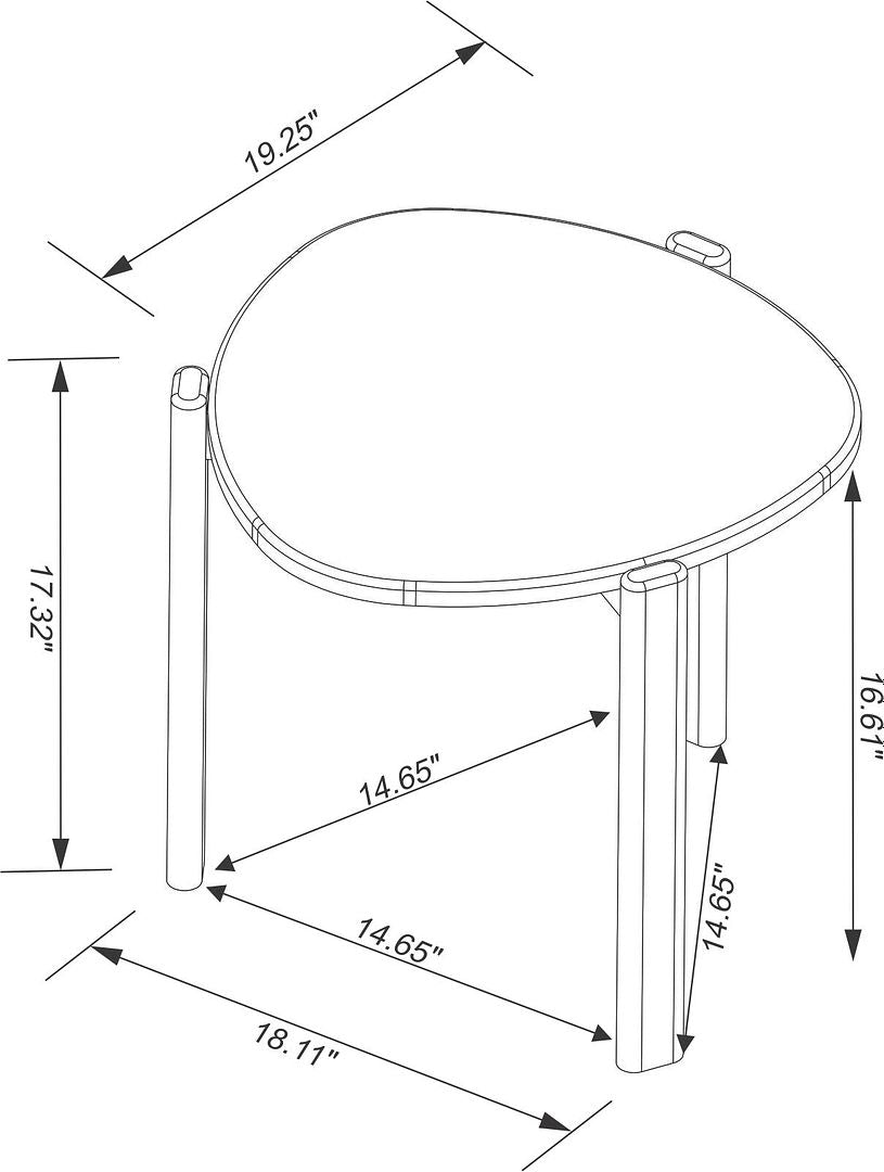 Manhattan Comfort Gales 18" Matte White End Table With Solid Wooden Legs