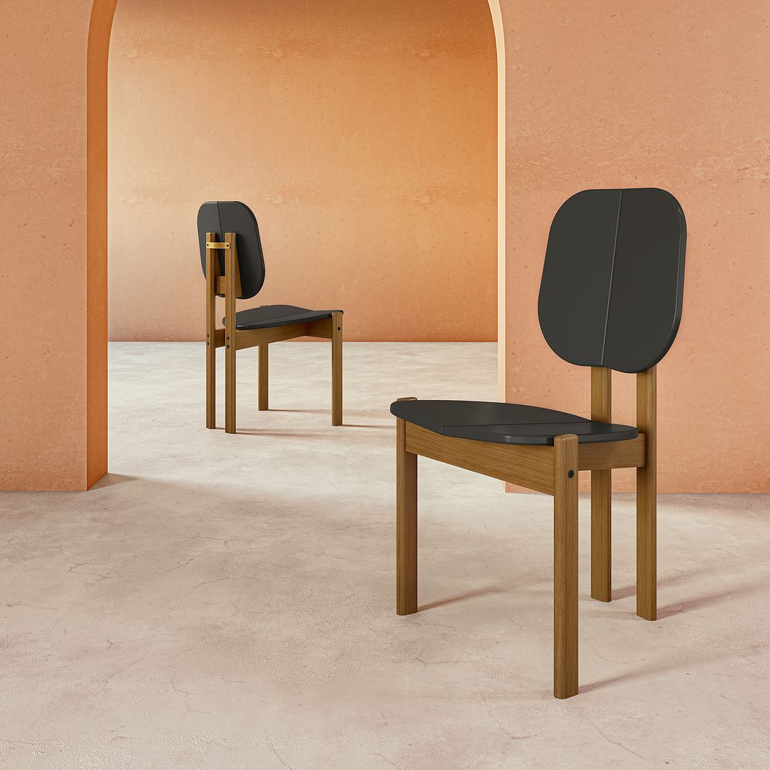Manhattan Comfort Gales 2-Piece Black Dining Chairs With Solid Wooden Legs
