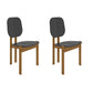 Manhattan Comfort Gales 2-Piece Black Dining Chairs With Solid Wooden Legs