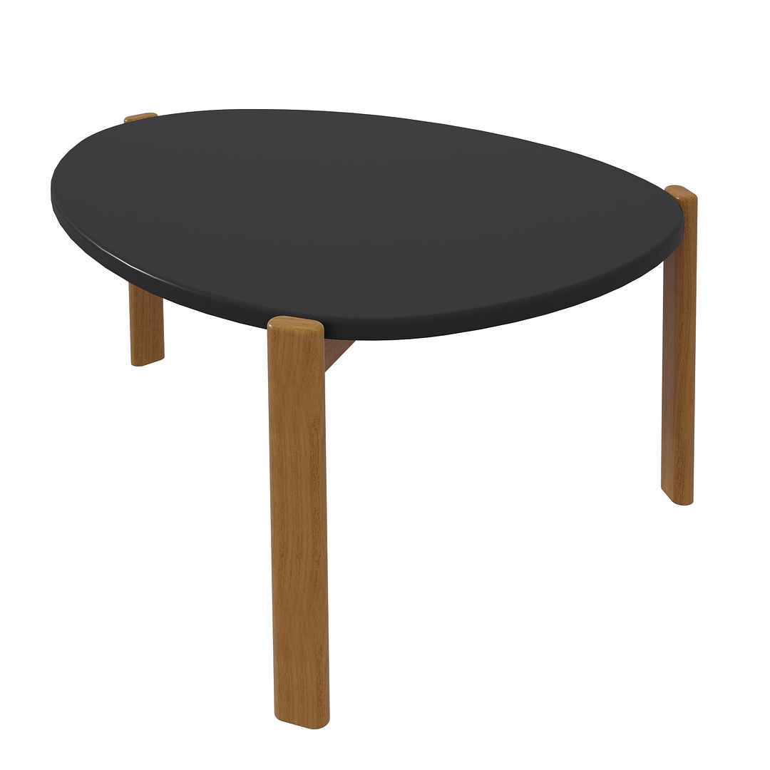 Manhattan Comfort Gales 2-Piece Black End Table & Coffee Table Set