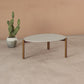 Manhattan Comfort Gales 32" Gloss Greige Coffee Table With Solid Wooden Legs