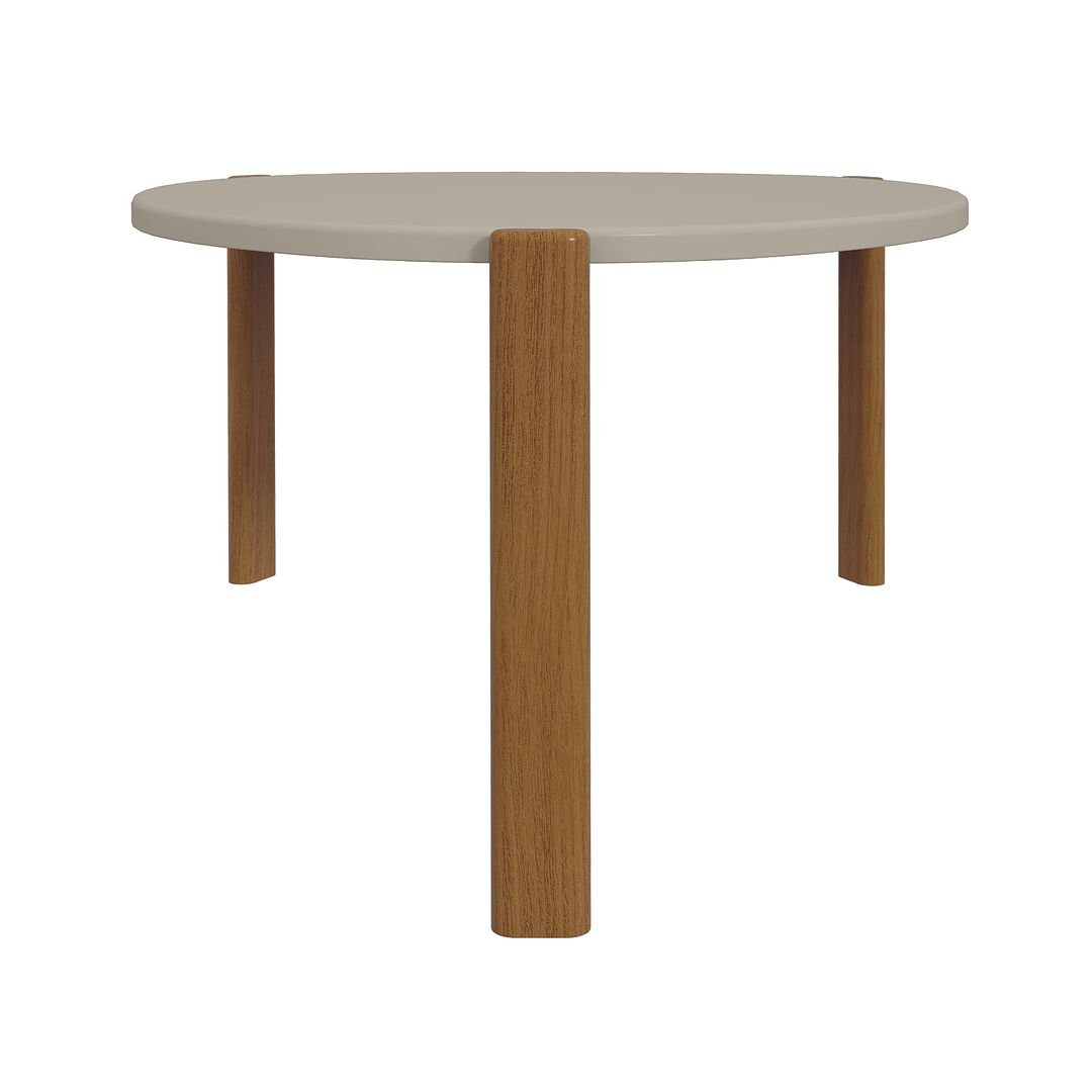 Manhattan Comfort Gales 32" Gloss Greige Coffee Table With Solid Wooden Legs