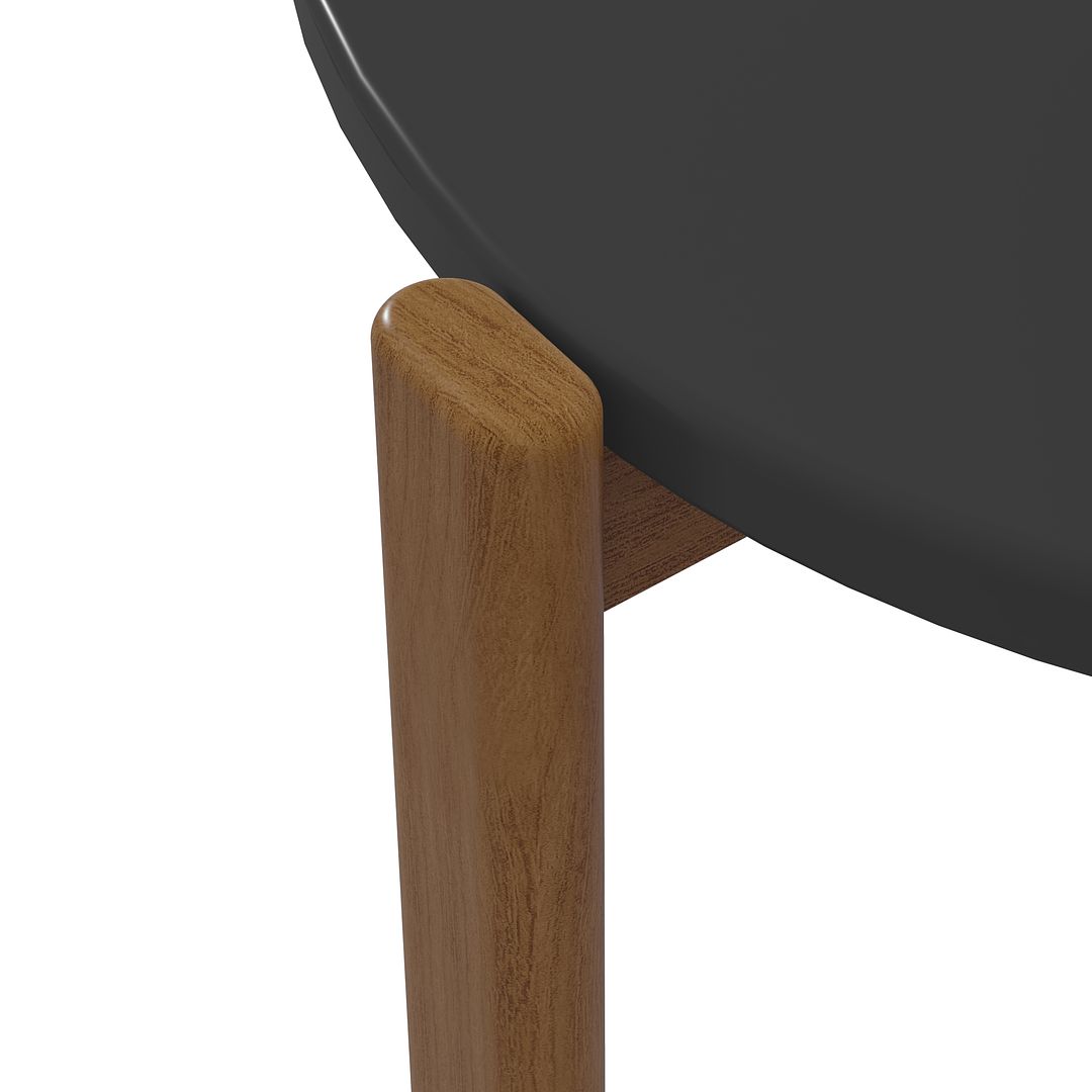 Manhattan Comfort Gales 32" Matte Black Coffee Table With Solid Wooden Legs