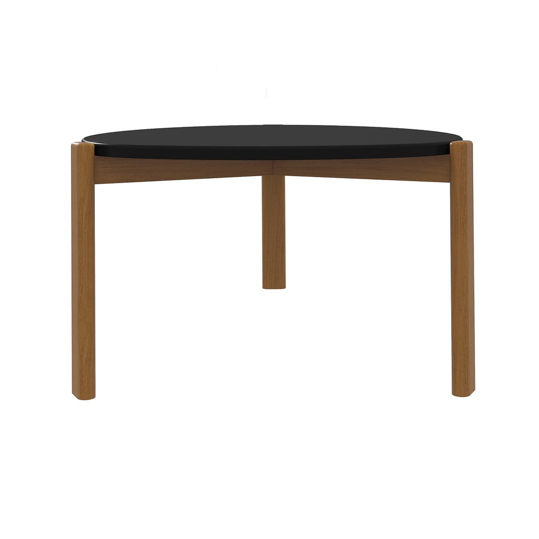 Manhattan Comfort Gales 32" Matte Black Coffee Table With Solid Wooden Legs