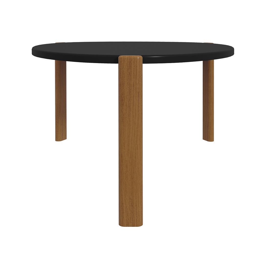 Manhattan Comfort Gales 32" Matte Black Coffee Table With Solid Wooden Legs