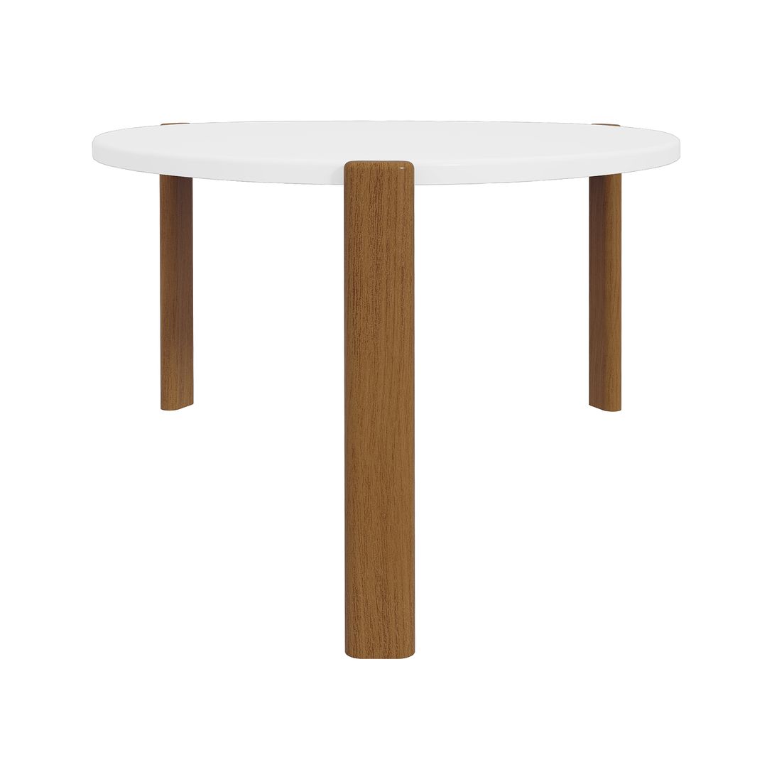 Manhattan Comfort Gales 32" Matte White Coffee Table With Solid Wooden Legs