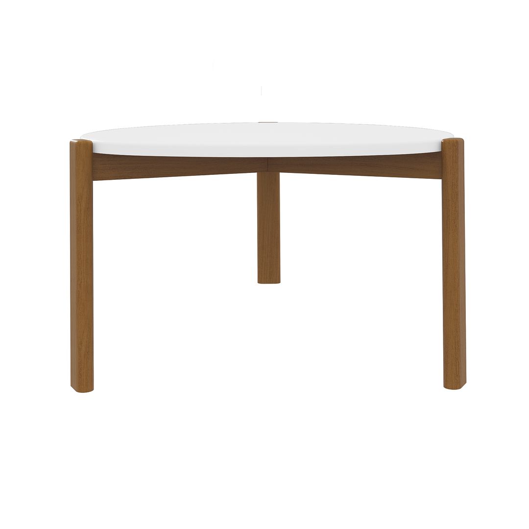 Manhattan Comfort Gales 32" Matte White Coffee Table With Solid Wooden Legs