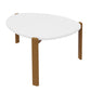 Manhattan Comfort Gales 32" Matte White Coffee Table With Solid Wooden Legs