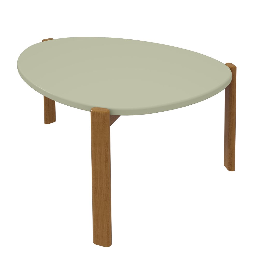 Manhattan Comfort Gales 32" Pistachio Green Coffee Table With Solid Wooden Legs