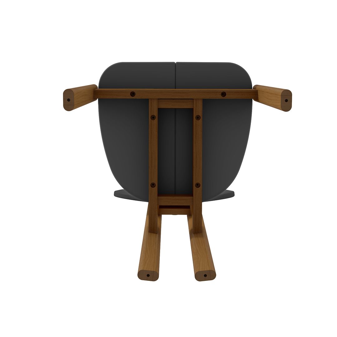 Manhattan Comfort Gales 4-Piece Black Dining Chairs With Solid Wooden Legs