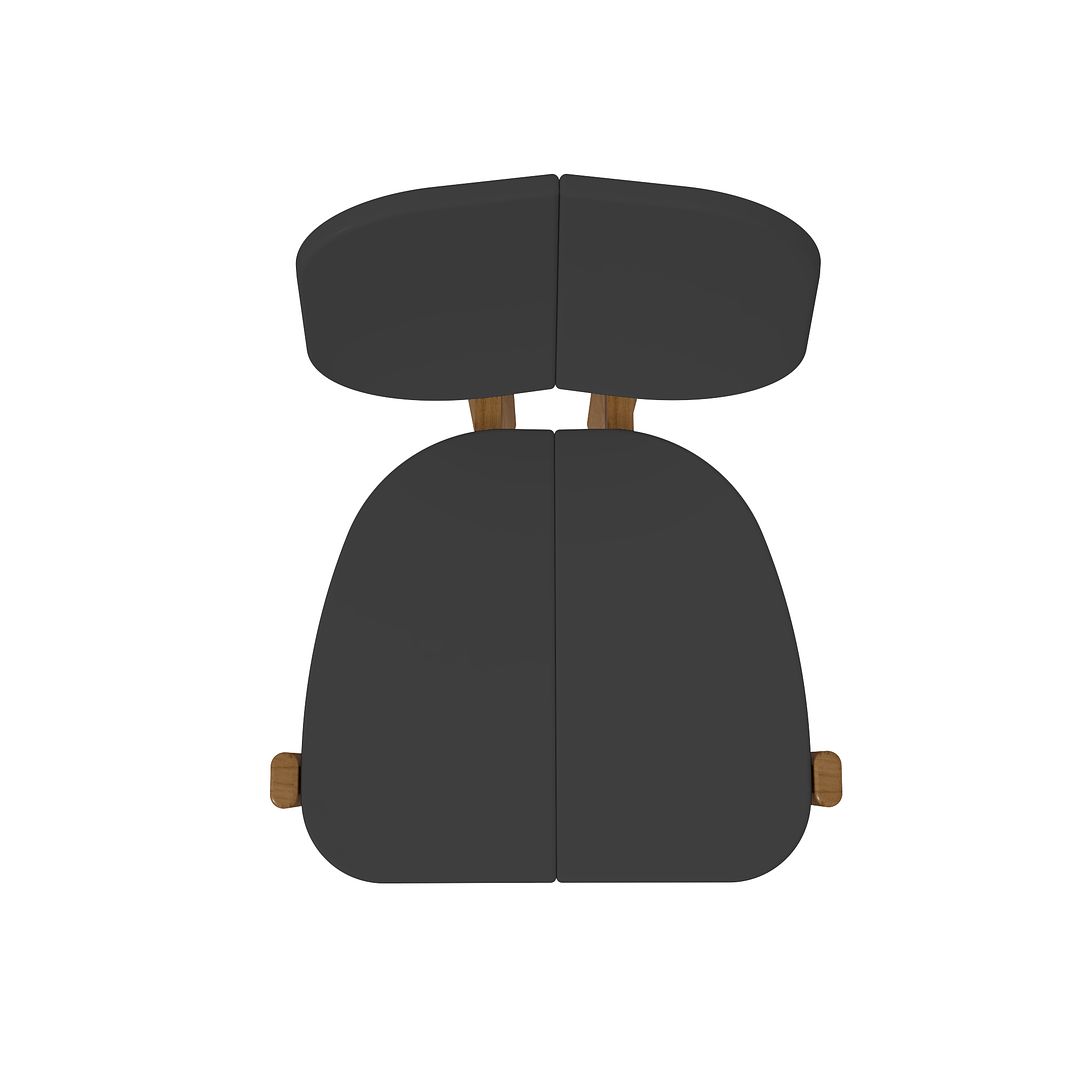 Manhattan Comfort Gales 4-Piece Black Dining Chairs With Solid Wooden Legs