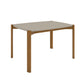 Manhattan Comfort Gales 47" Rectangular Gloss Greige Dining Table With Solid Wooden Legs